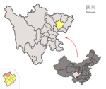 Location of Langzhong within Sichuan (China)